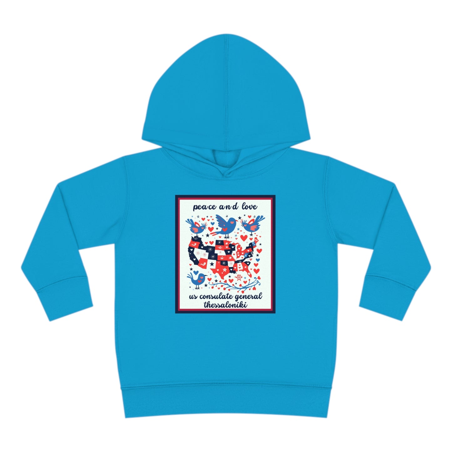 Toddler Peace and Love Fleece Hoodie: Thessaloniki