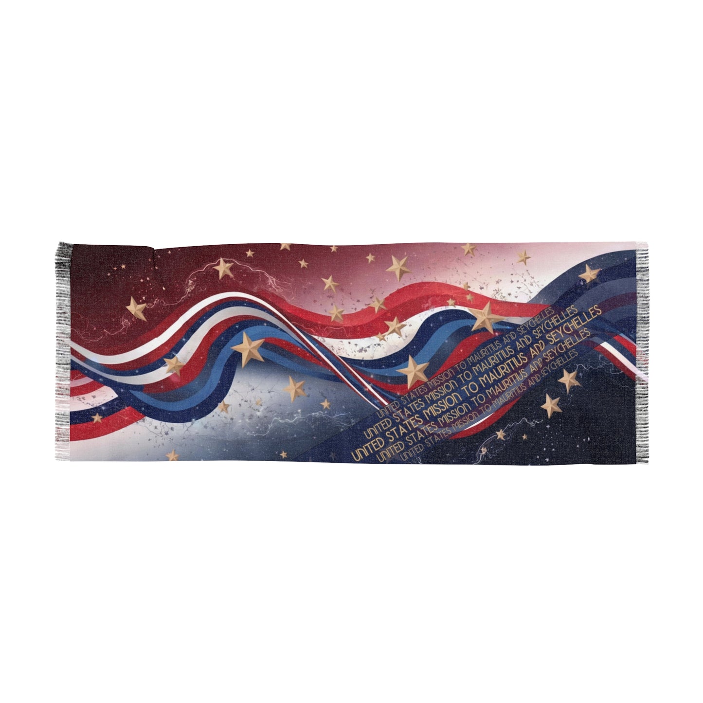 Wonderfully Red, White and Blue, Light Scarf: Mauritius and Seychelles