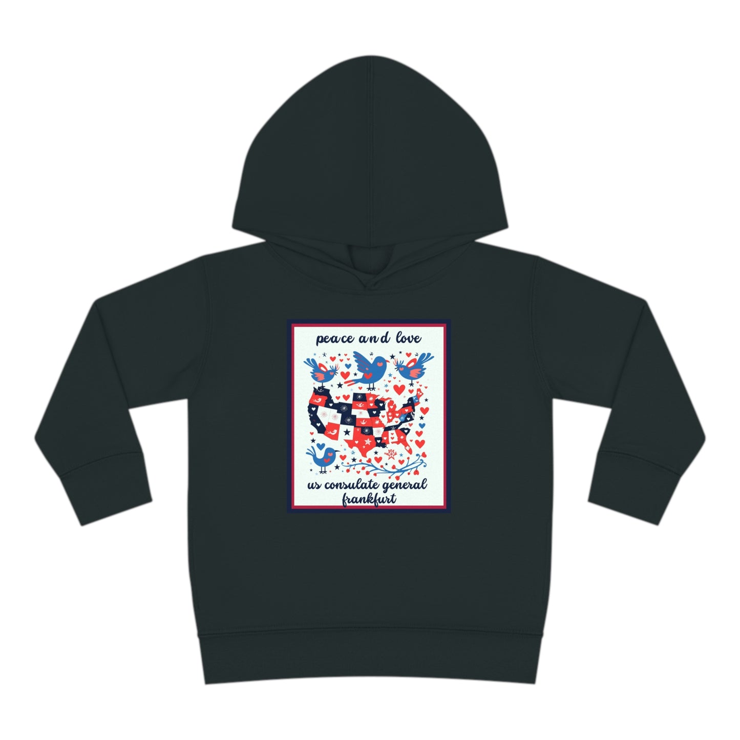 Toddler Peace and Love Fleece Hoodie: Frankfurt