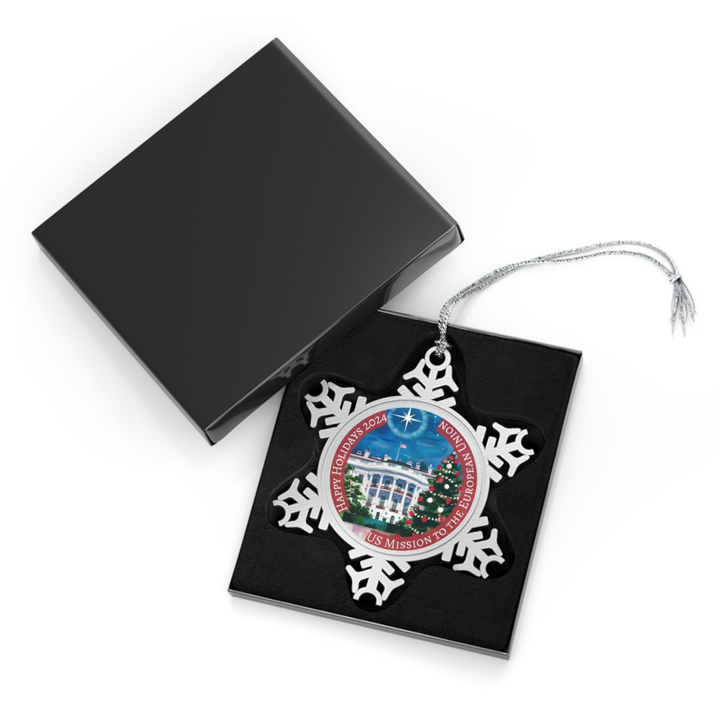 Pewter Snowflake Holiday Ornament, 2024: European Union