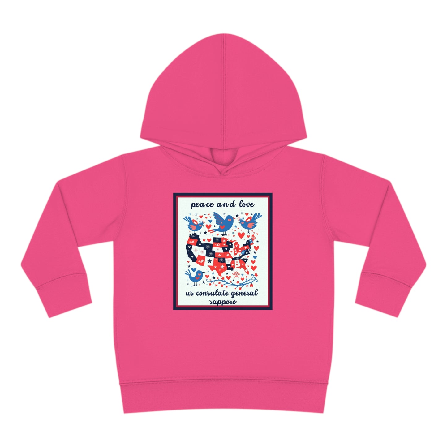 Toddler Peace and Love Fleece Hoodie: Sapporo