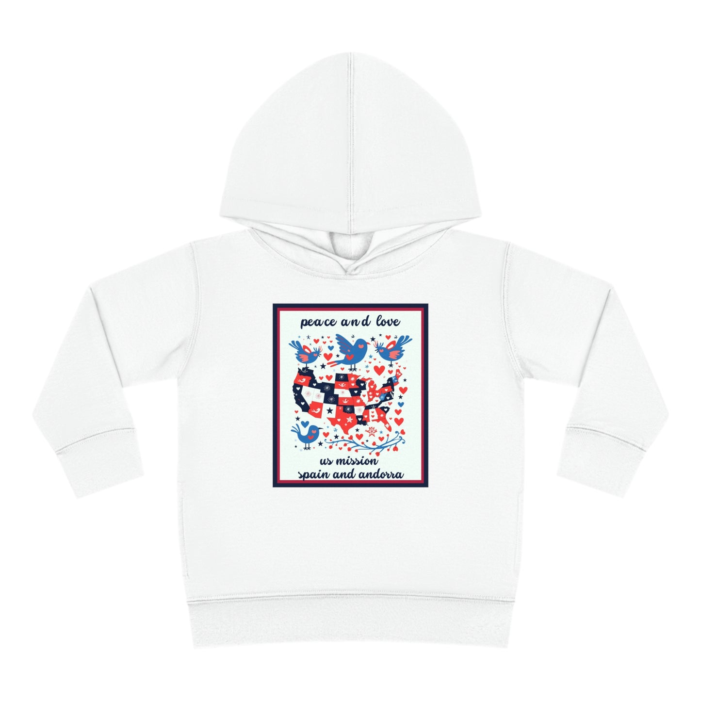 Toddler Peace and Love Fleece Hoodie: Spain and Andorra