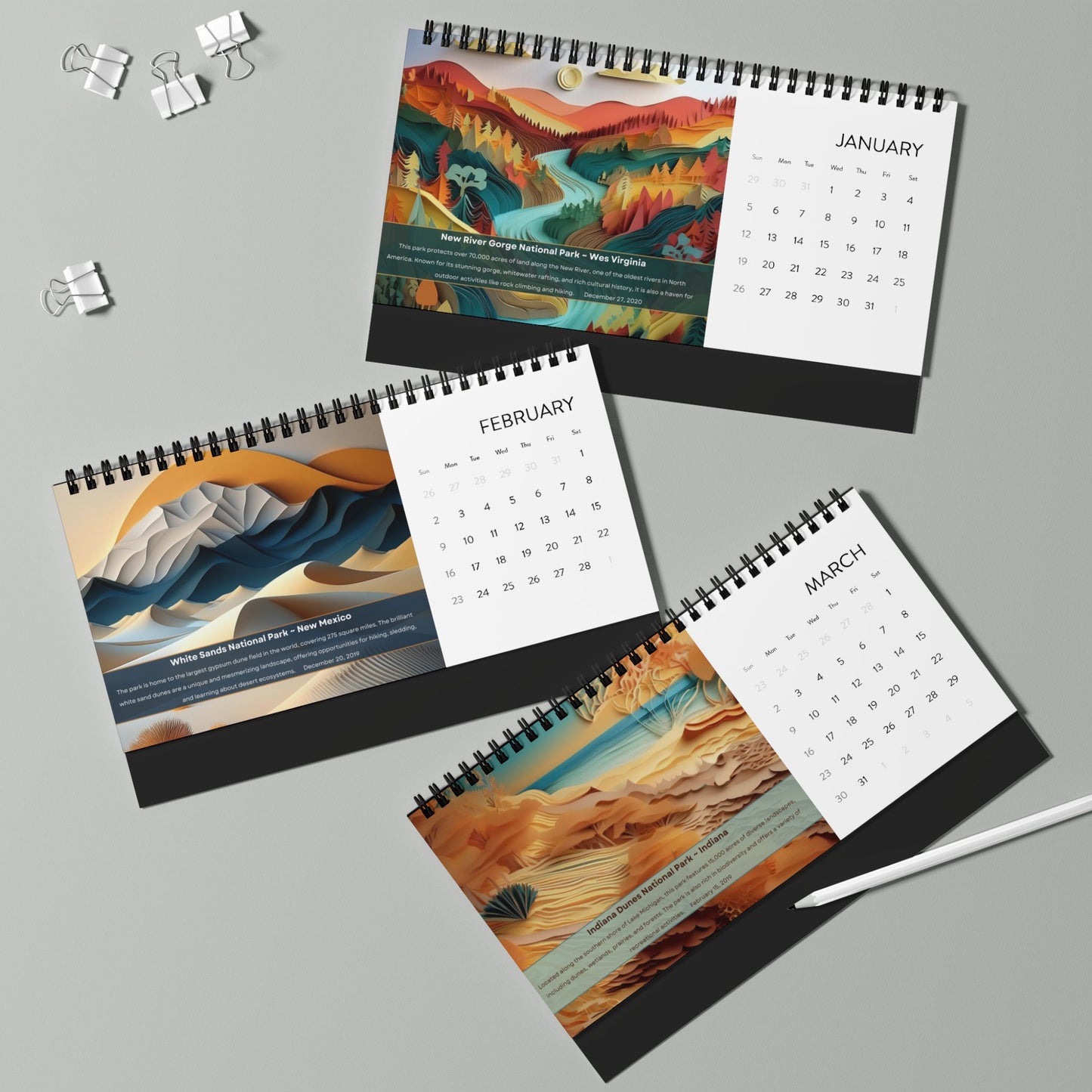 2025 Calendar Celebrating our 12 Newest National Parks: Naha