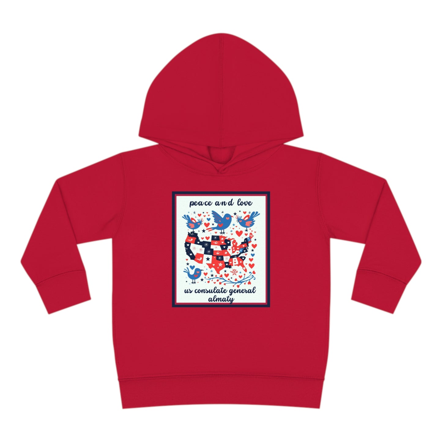 Toddler Peace and Love Fleece Hoodie: Almaty