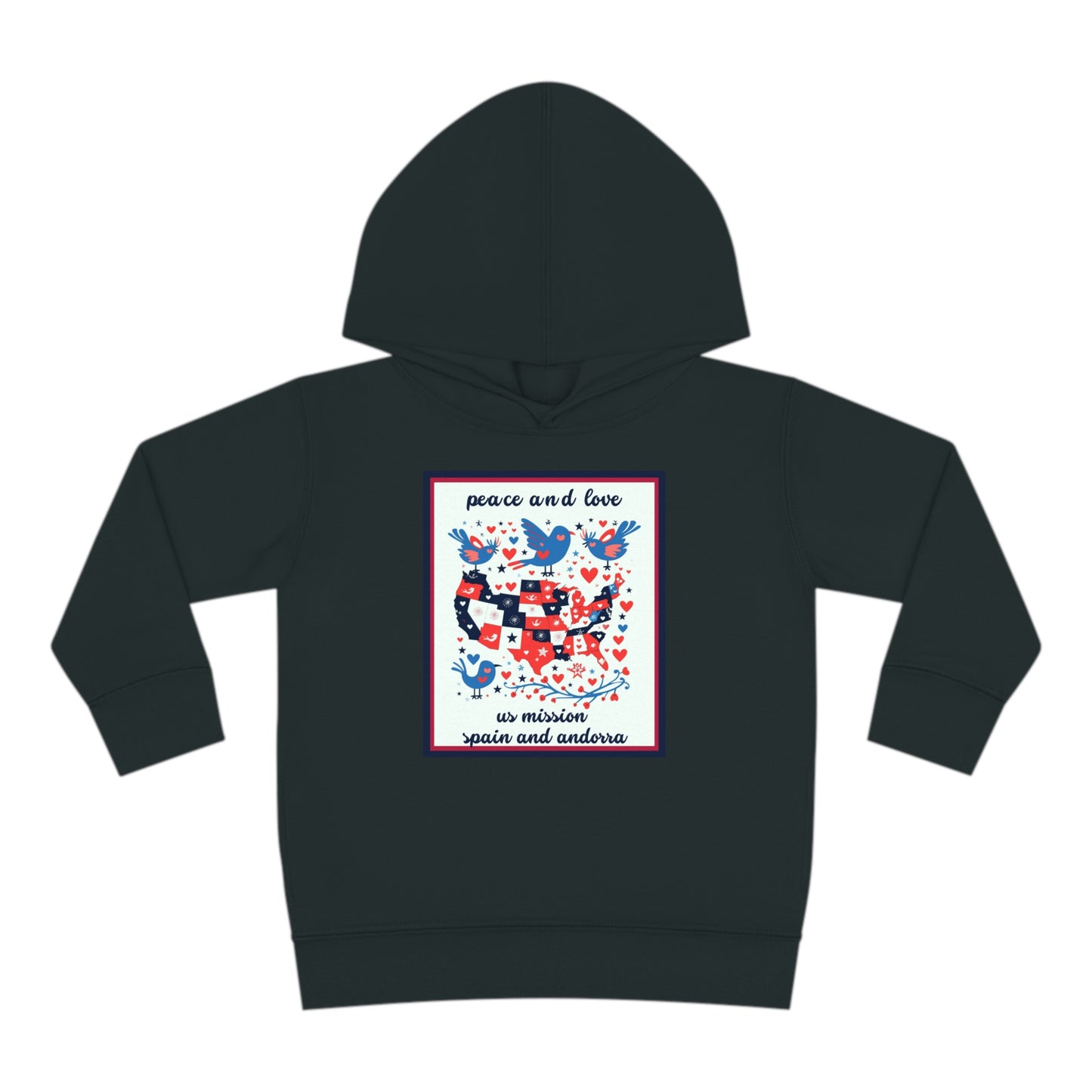 Toddler Peace and Love Fleece Hoodie: Spain And Andorra