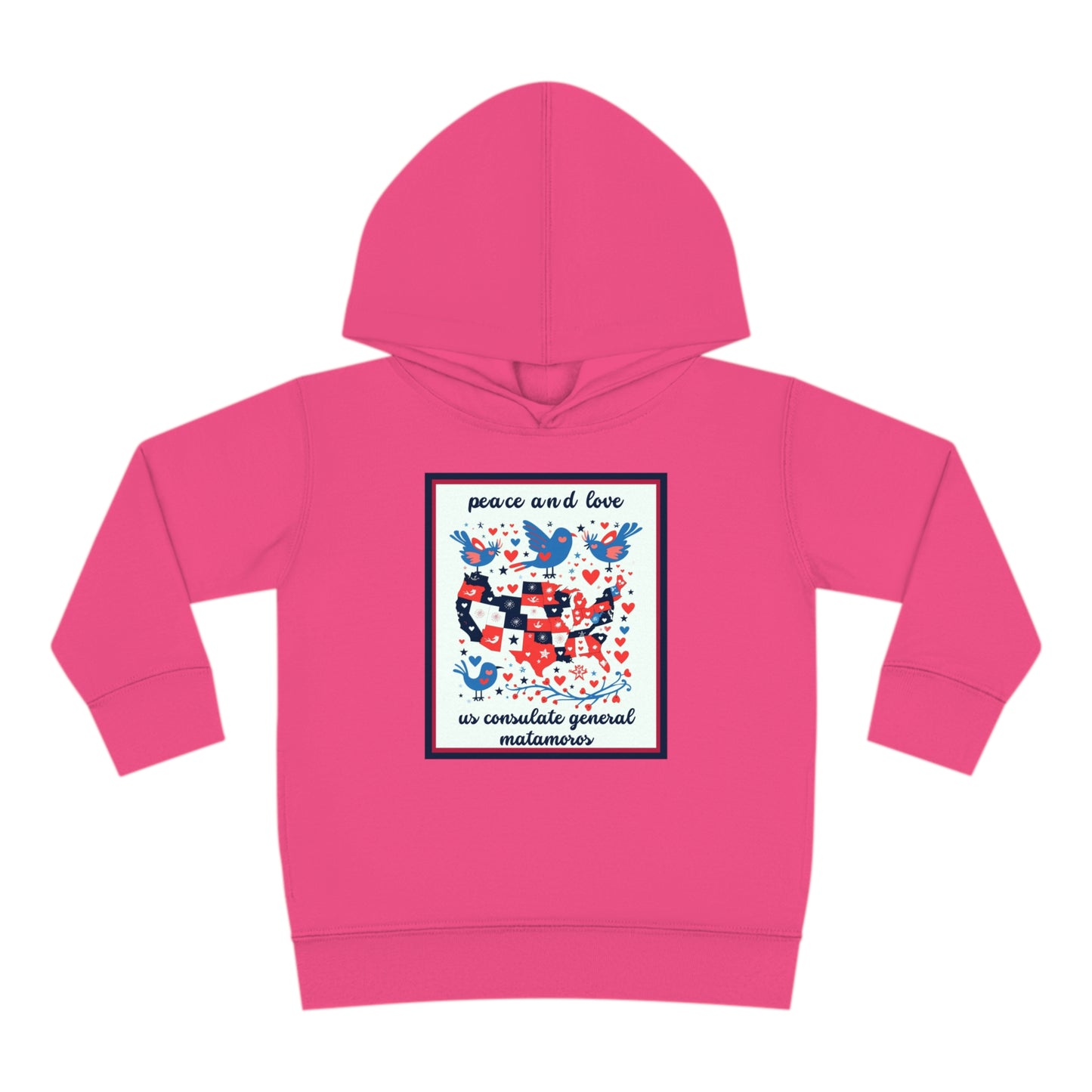 Toddler Peace and Love Fleece Hoodie: Matamoros