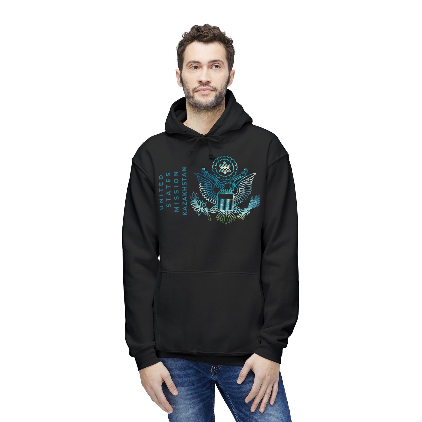 Modern, Made in the USA Hoodie: Kazakhstan