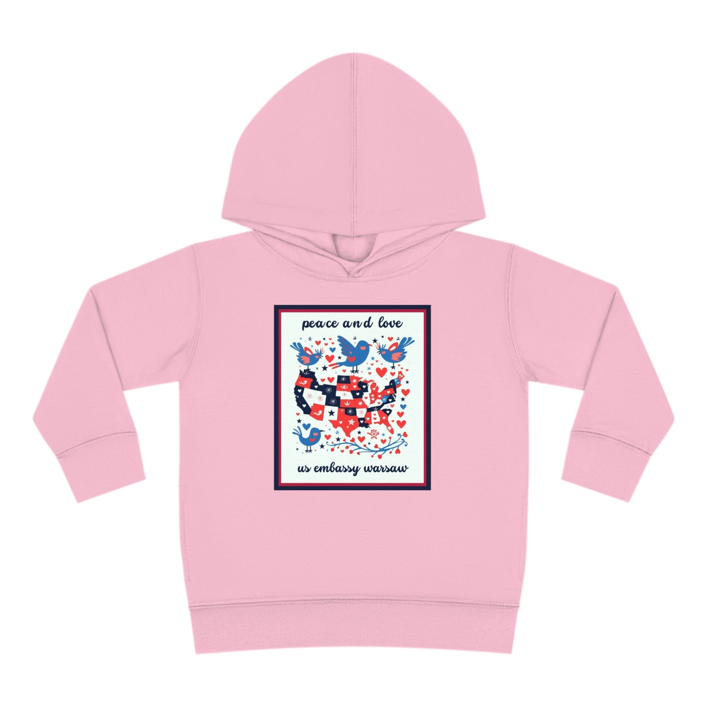 Toddler Peace and Love Fleece Hoodie: Warsaw