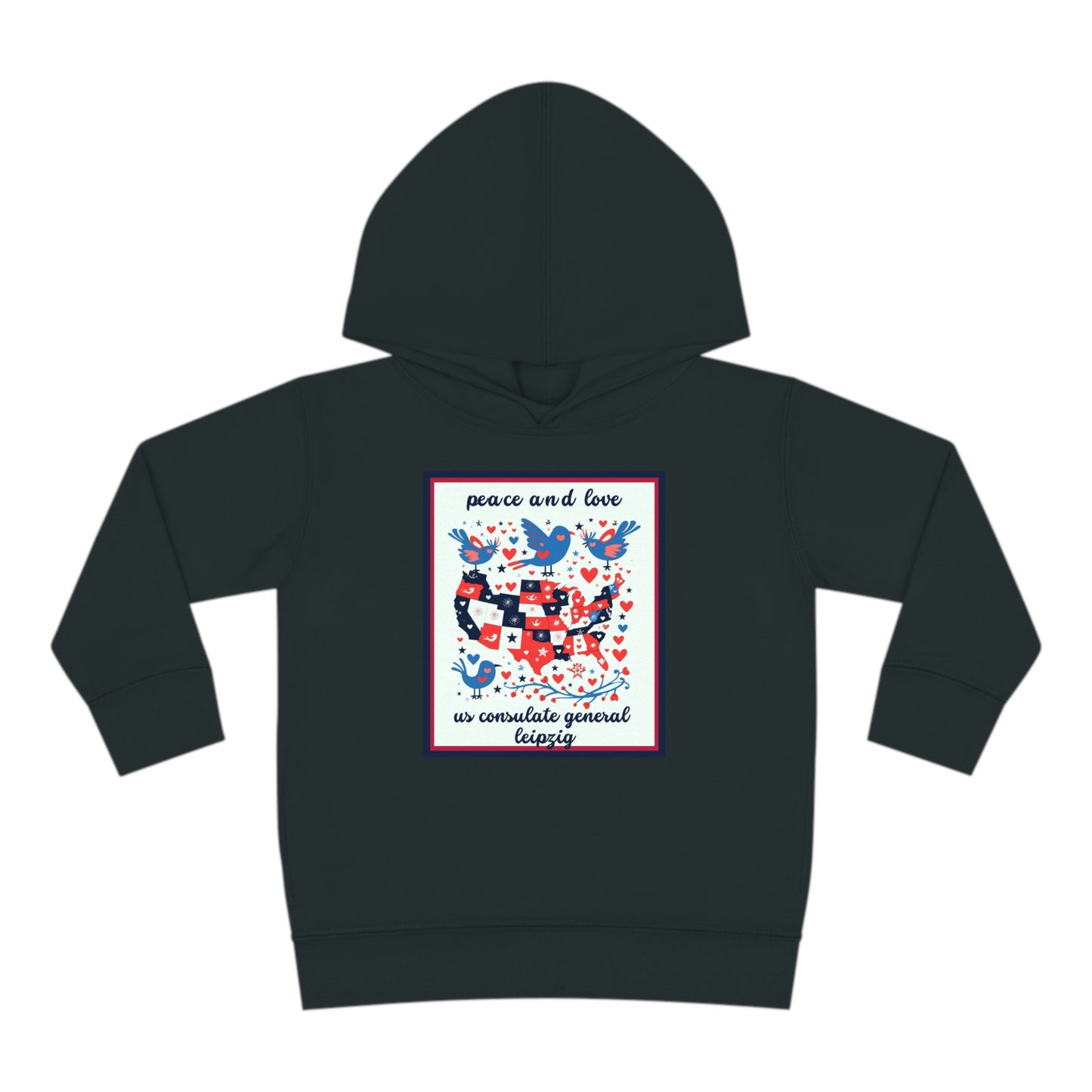 Toddler Peace and Love Fleece Hoodie: Leipzig