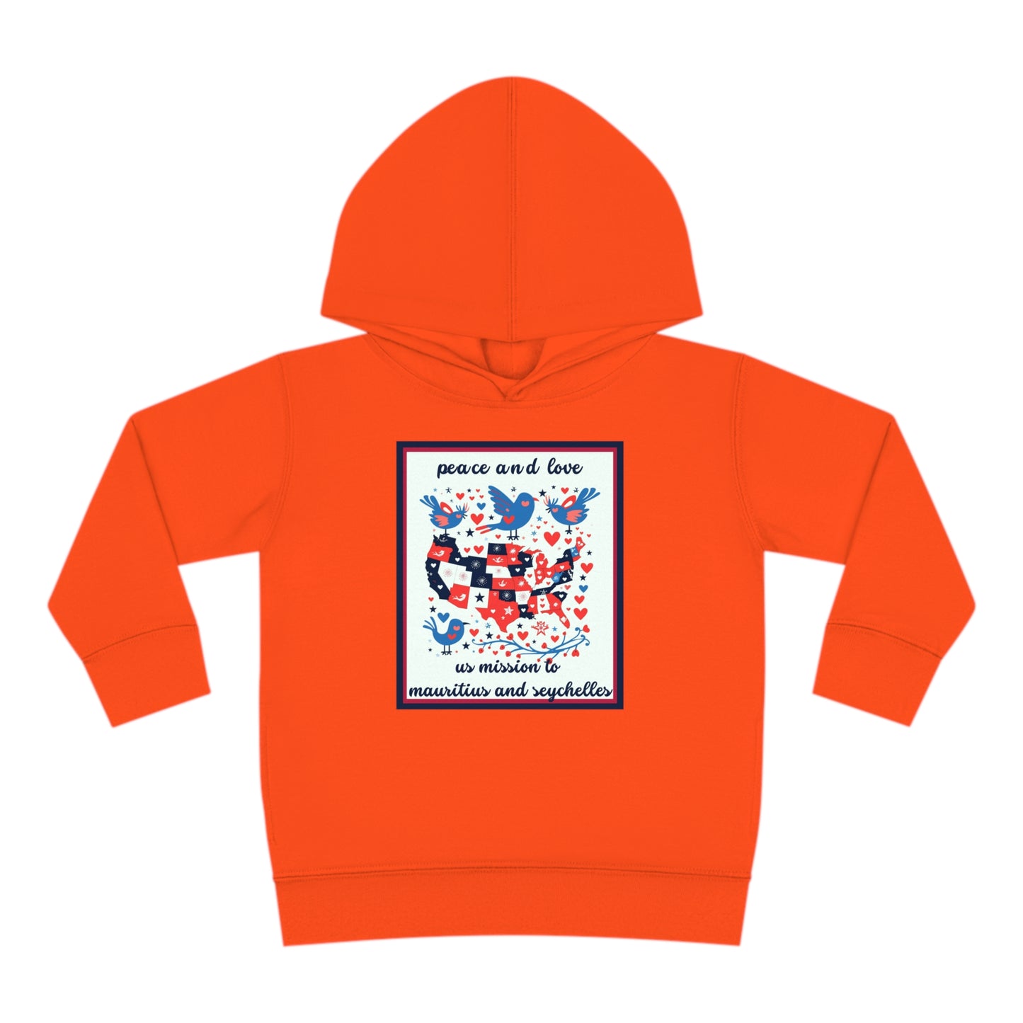 Toddler Peace and Love Fleece Hoodie: Mauritius and Seychelles