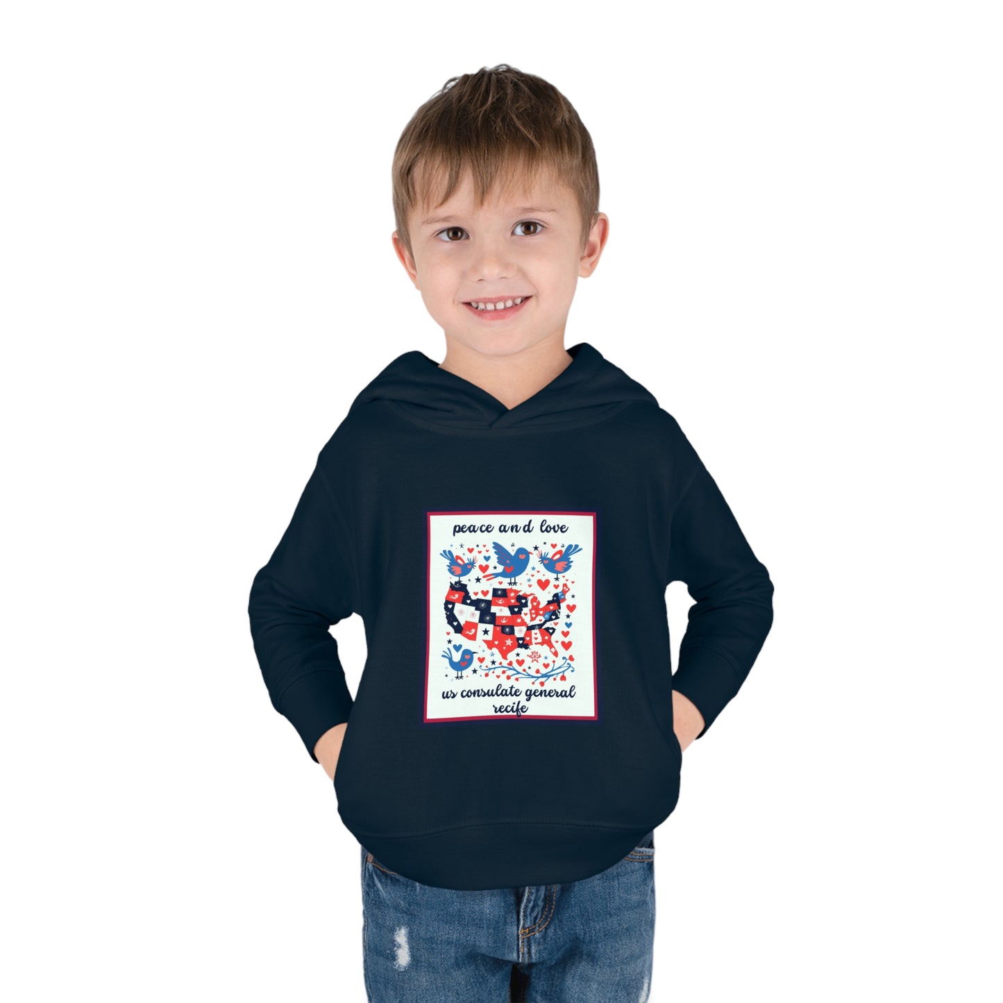 Toddler Peace and Love Fleece Hoodie: Recife