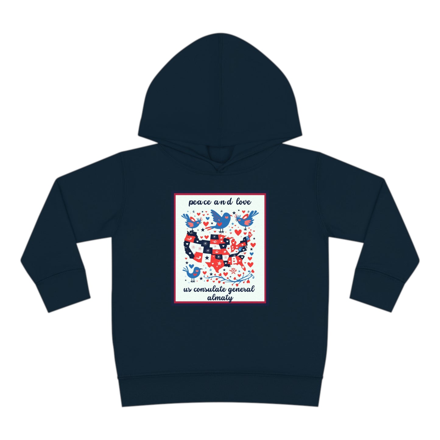 Toddler Peace and Love Fleece Hoodie: Almaty