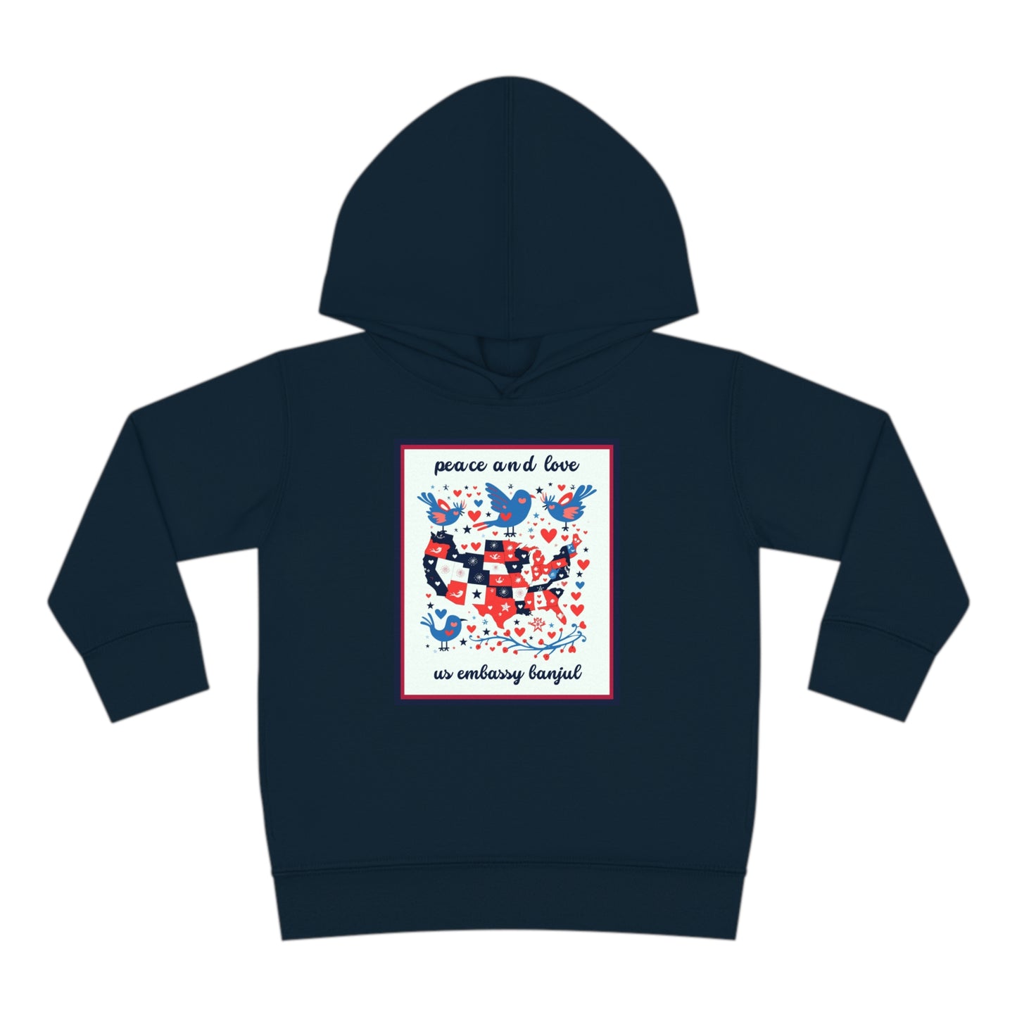 Toddler Peace and Love Fleece Hoodie: Banjul