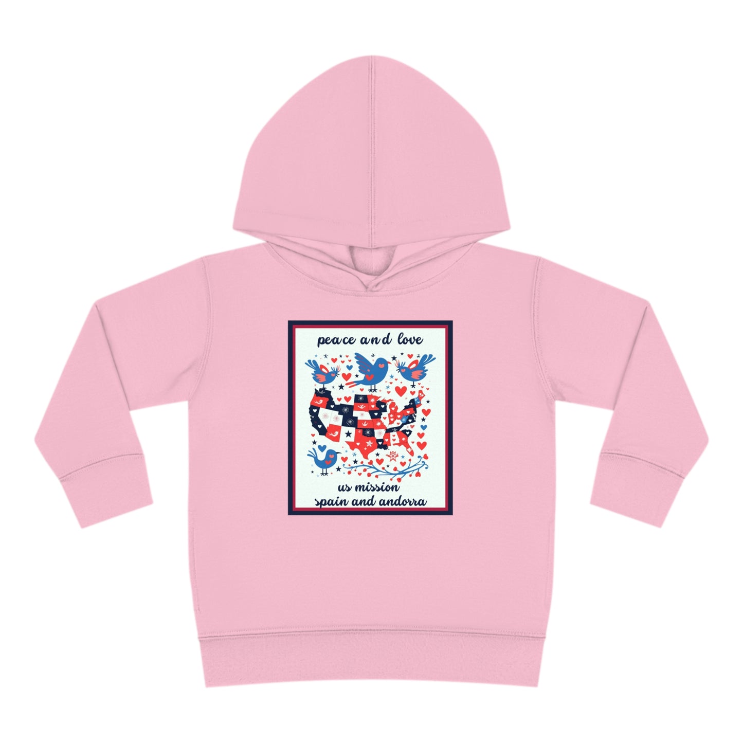 Toddler Peace and Love Fleece Hoodie: Spain And Andorra