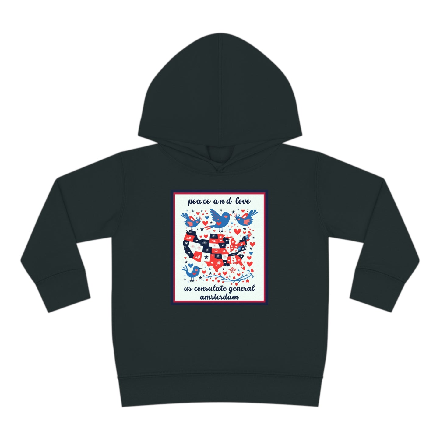Toddler Peace and Love Fleece Hoodie: Amsterdam