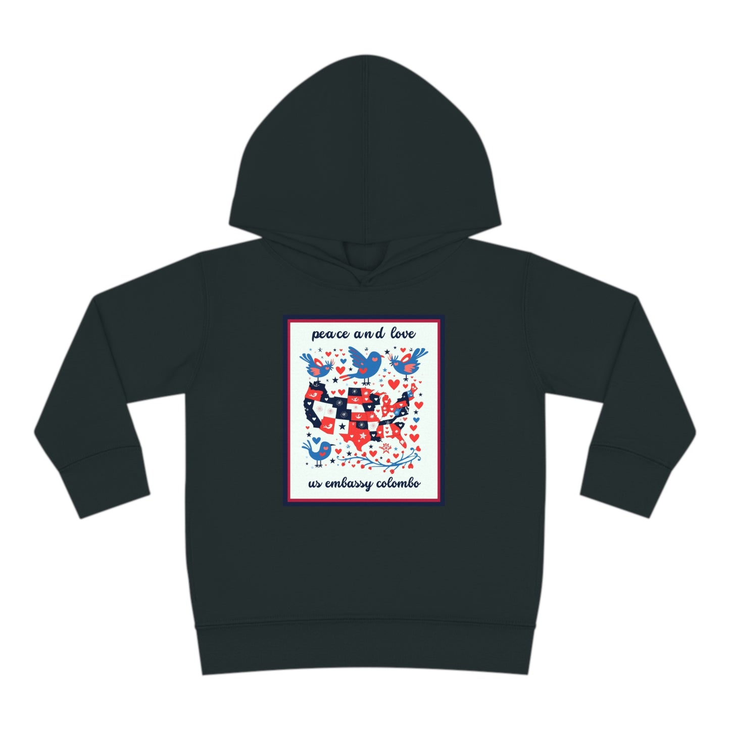 Toddler Peace and Love Fleece Hoodie: Colombo