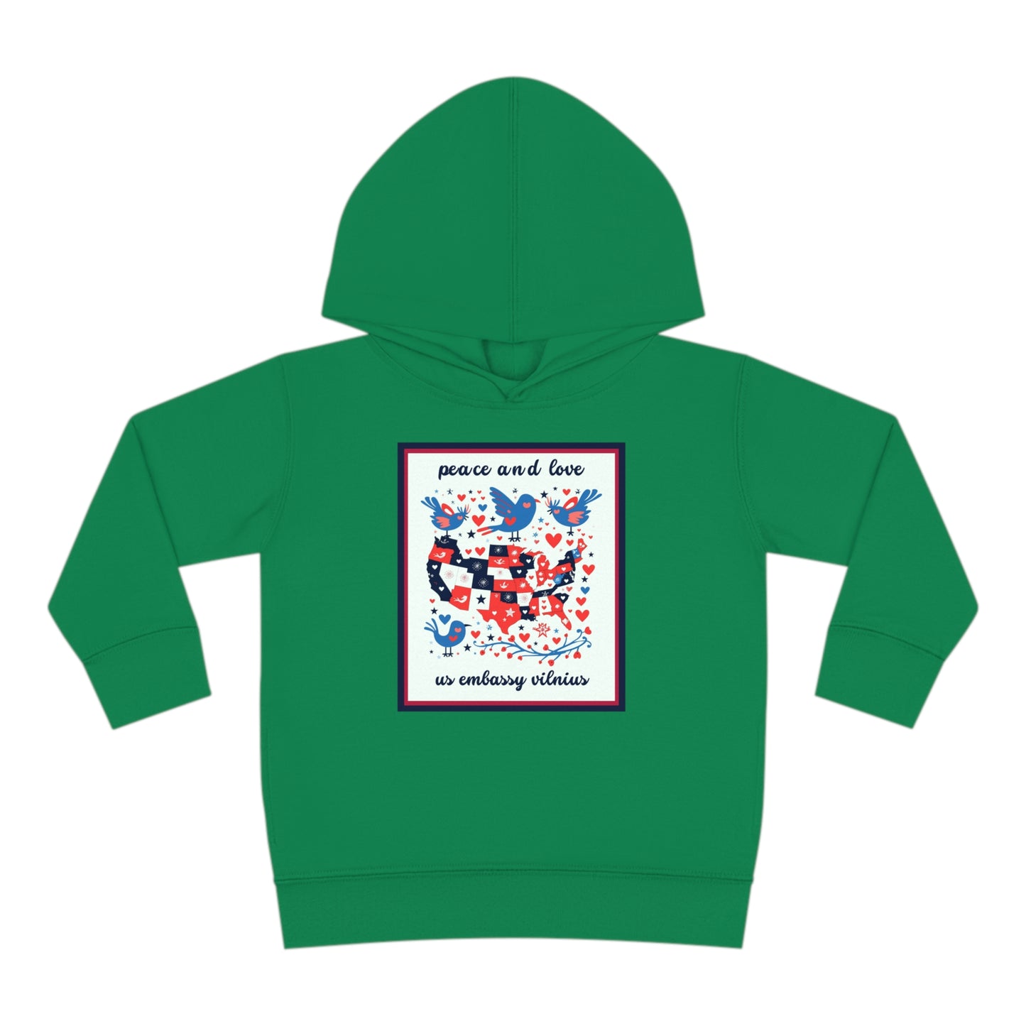 Toddler Peace and Love Fleece Hoodie: Vilnius