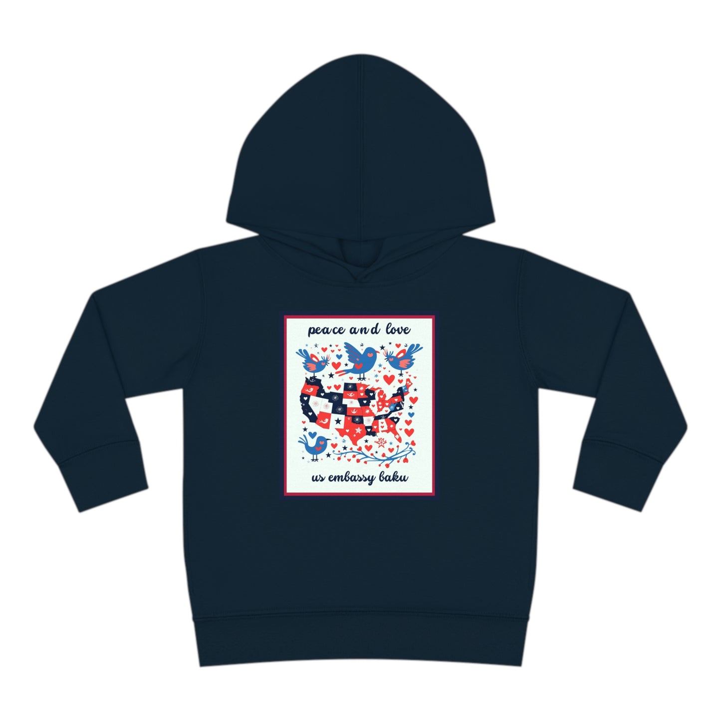 Toddler Peace and Love Fleece Hoodie: Baku