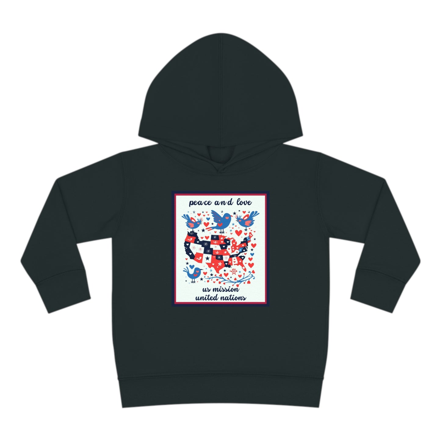 Toddler Peace and Love Fleece Hoodie: United Nations