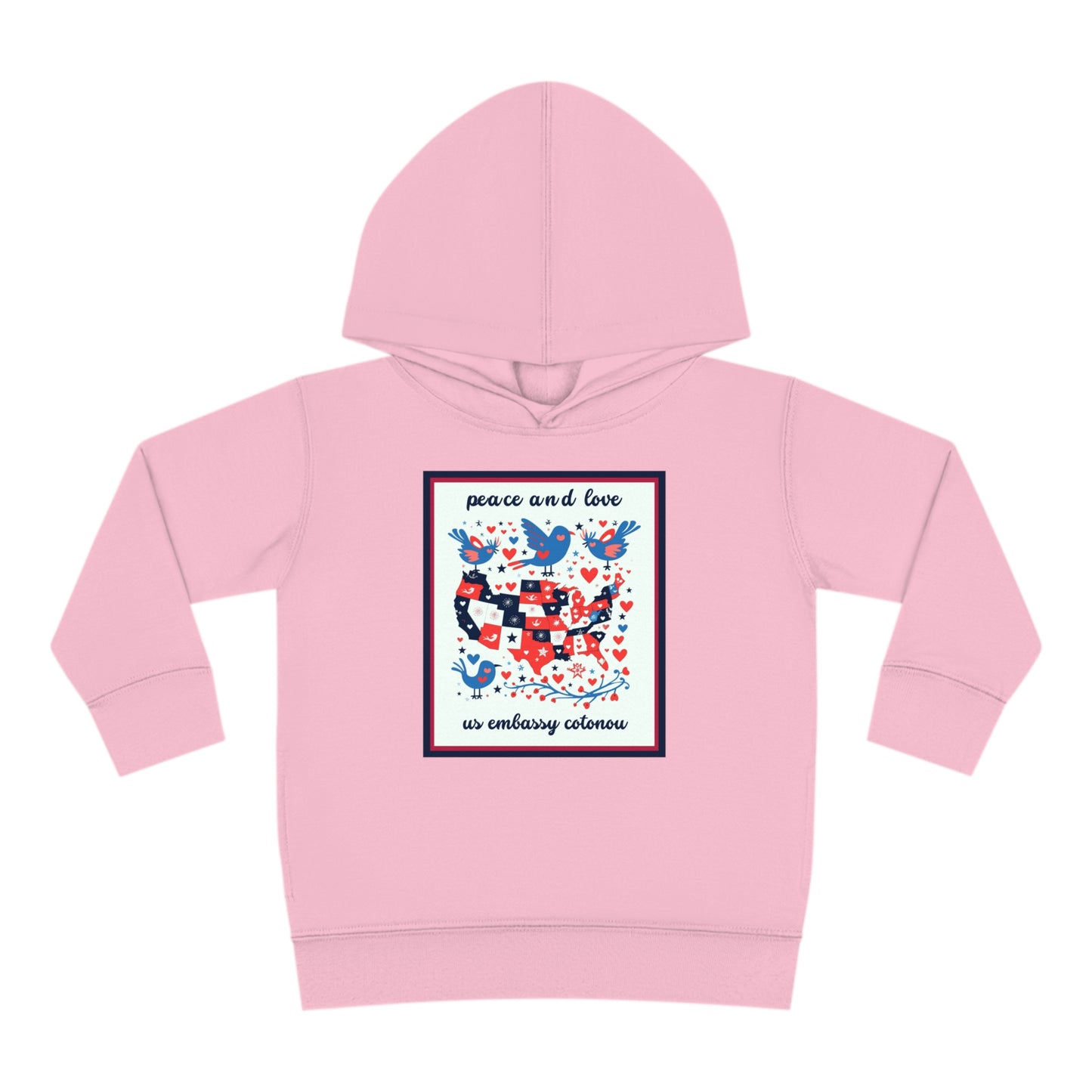 Toddler Peace and Love Fleece Hoodie: Cotonou