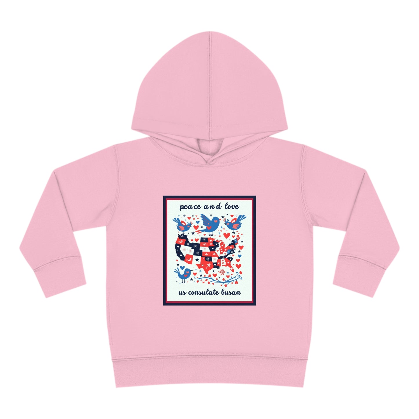 Toddler Peace and Love Fleece Hoodie: Busan