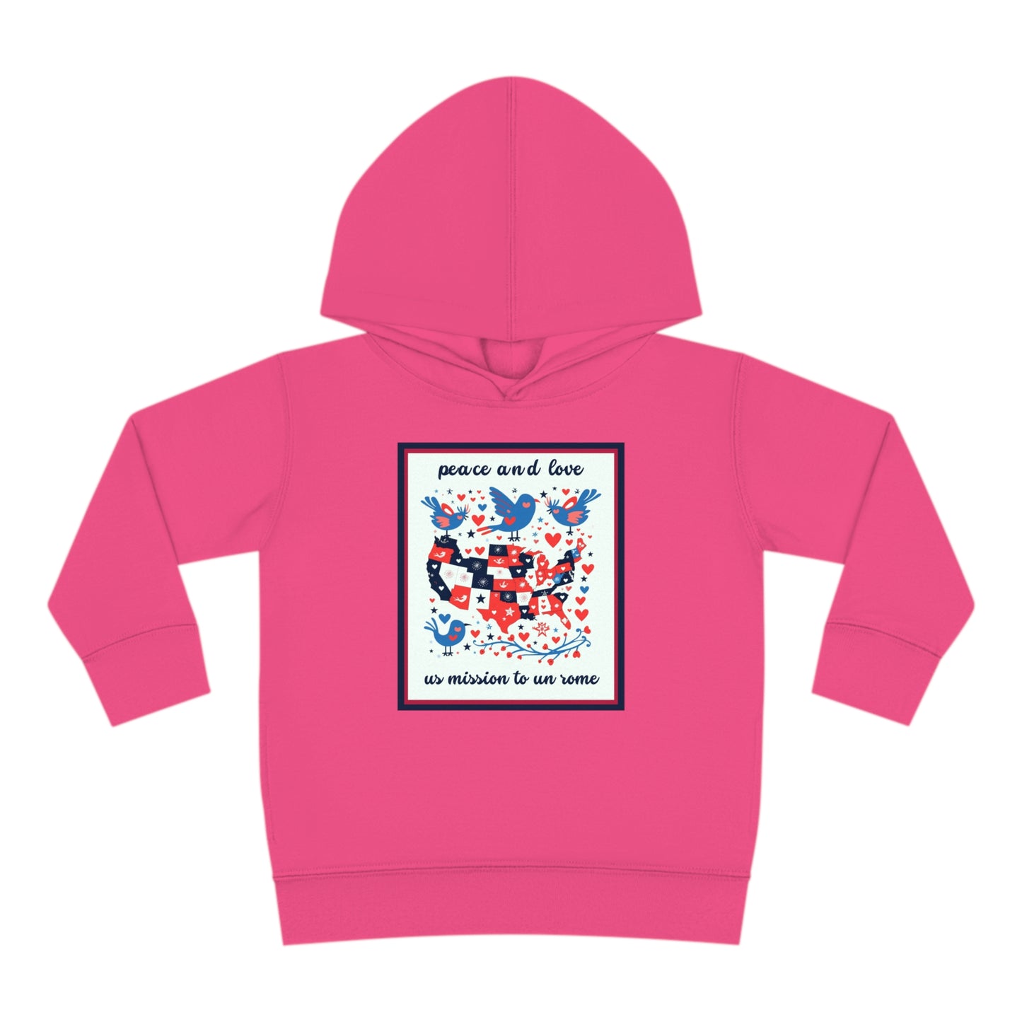 Toddler Peace and Love Fleece Hoodie: UN Rome