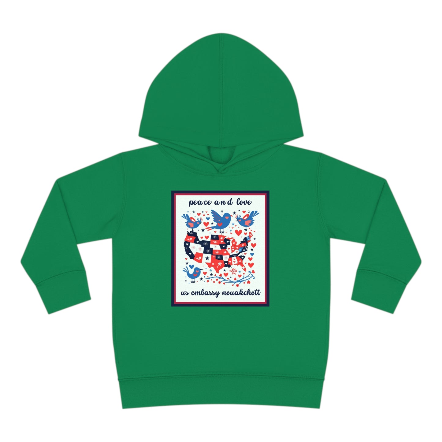 Toddler Peace and Love Fleece Hoodie: Nouakchott