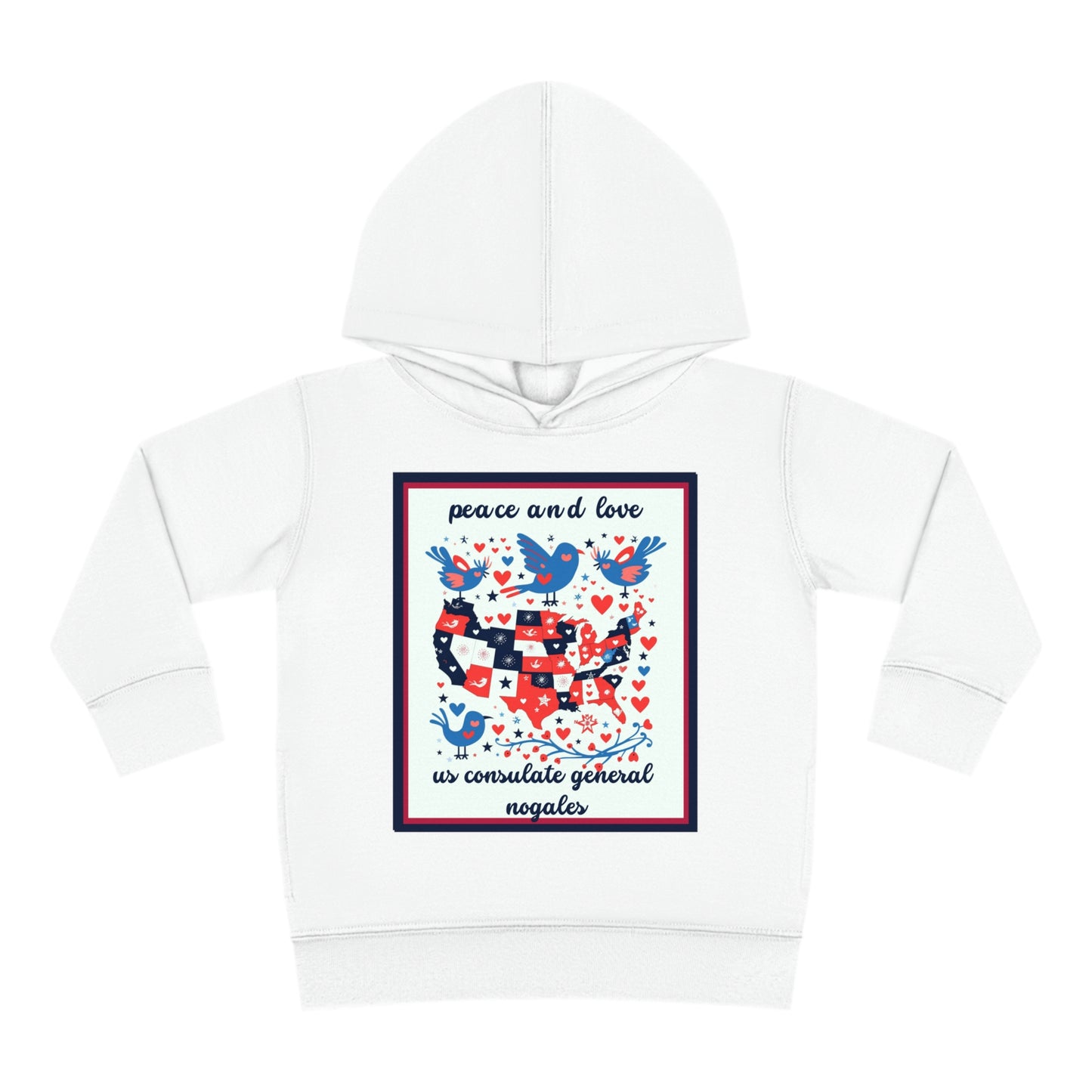Toddler Peace and Love Fleece Hoodie: Nogales