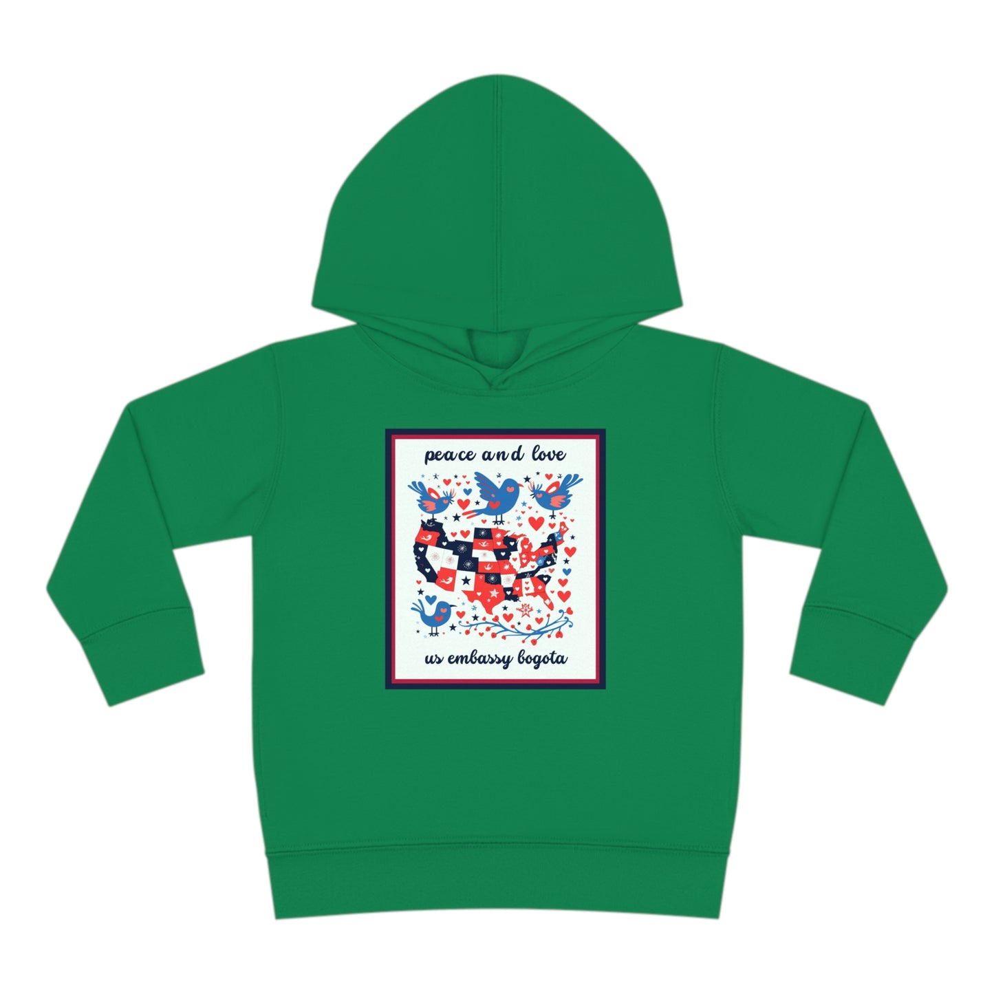 Toddler Peace and Love Fleece Hoodie: Bogota