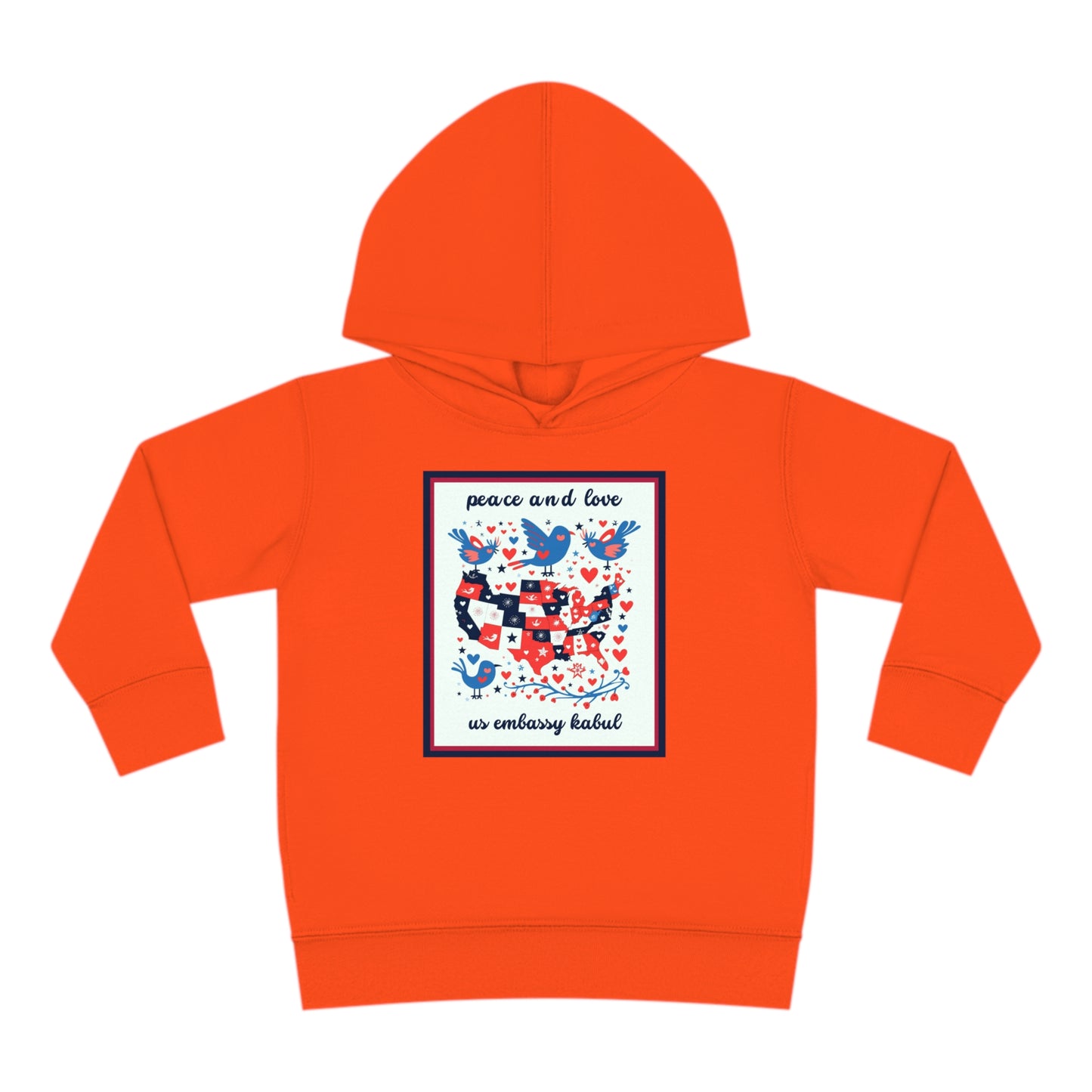 Toddler Peace and Love Fleece Hoodie: Kabul