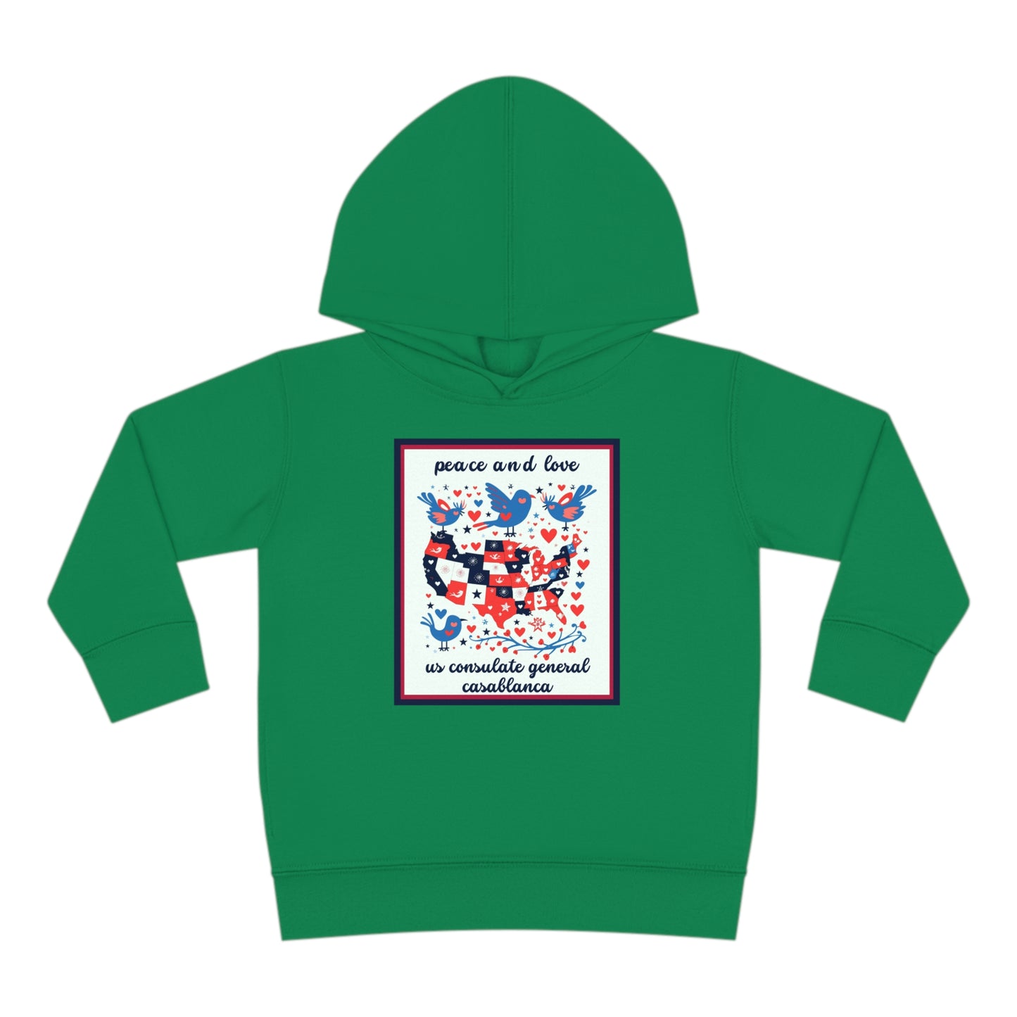 Toddler Peace and Love Fleece Hoodie: Casablanca