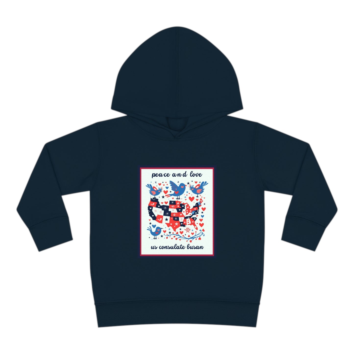 Toddler Peace and Love Fleece Hoodie: Busan