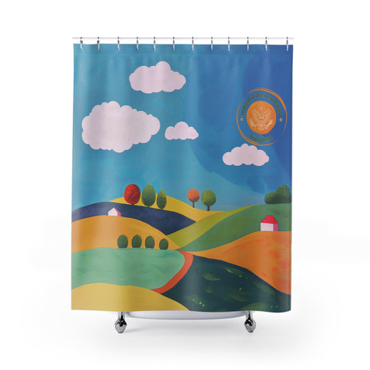 Naive Style Shower Curtain: Hungary