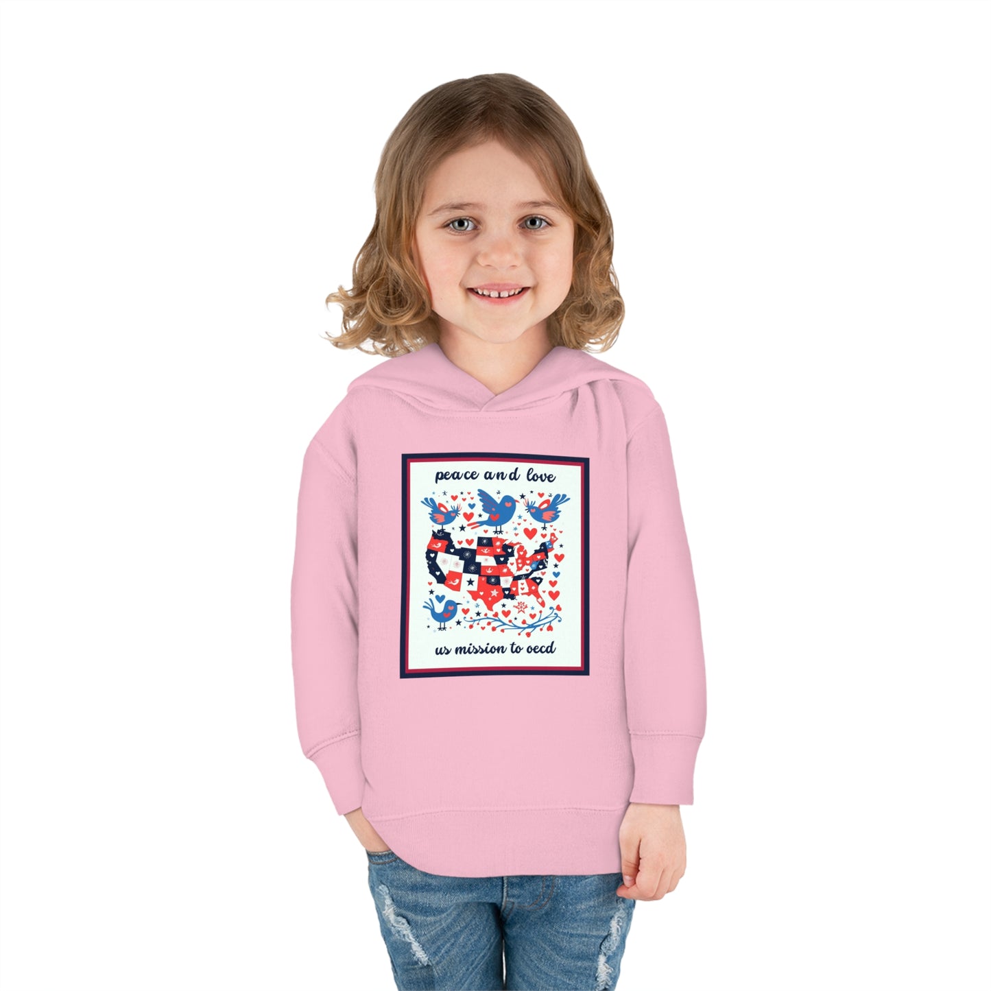 Toddler Peace and Love Fleece Hoodie: OECD