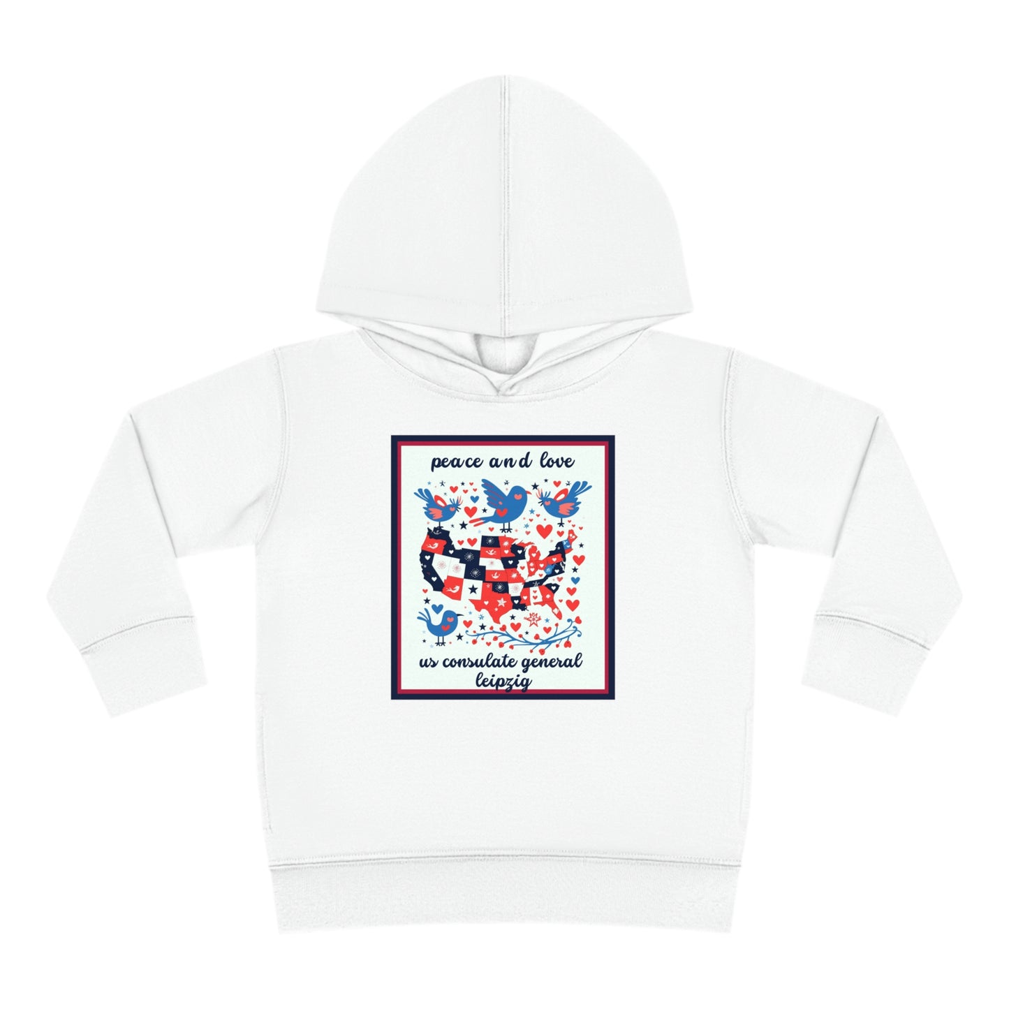 Toddler Peace and Love Fleece Hoodie: Leipzig