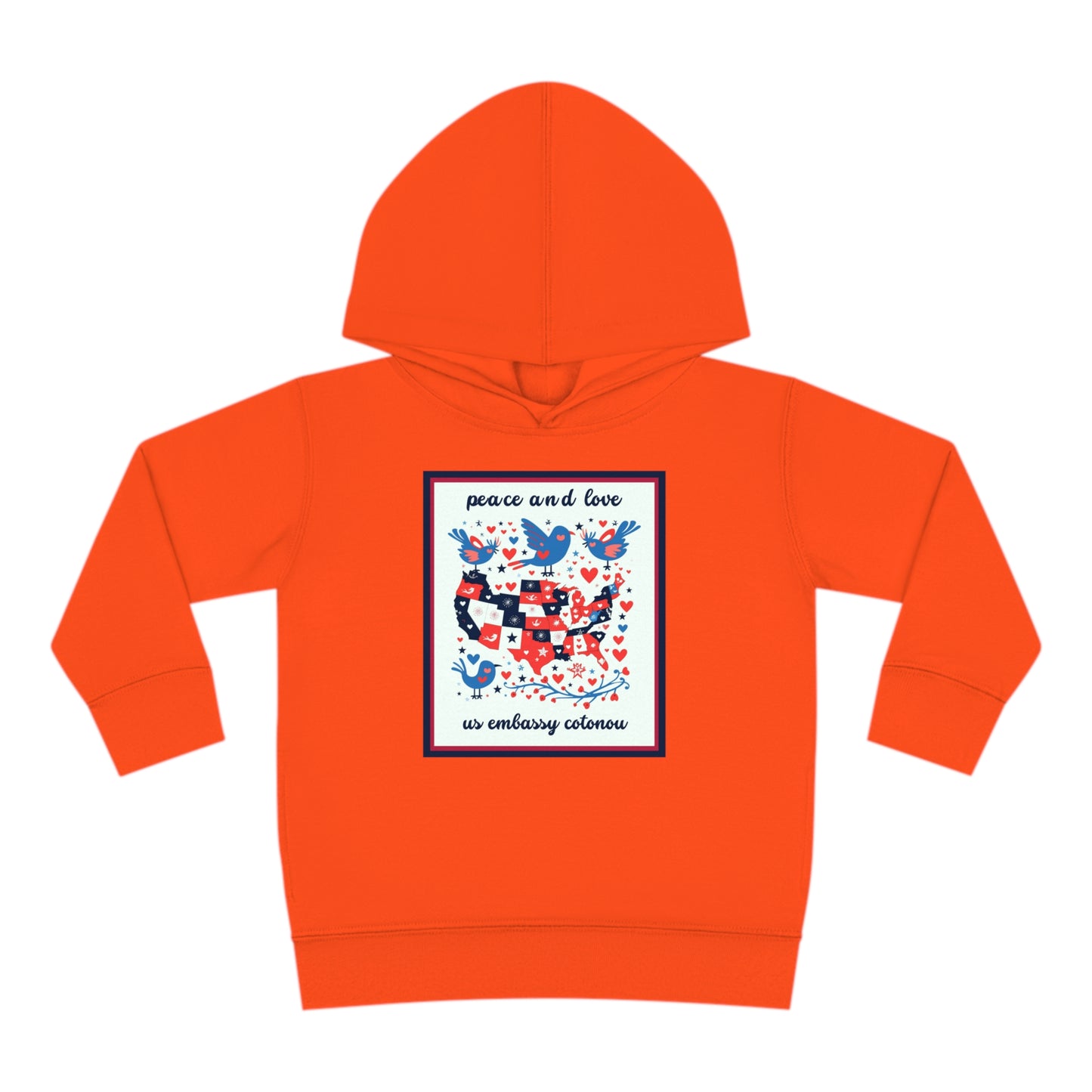 Toddler Peace and Love Fleece Hoodie: Cotonou