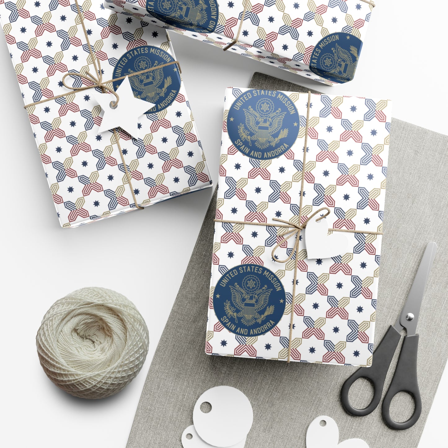 Geometric Gift Wrap Paper: Spain and Andorra