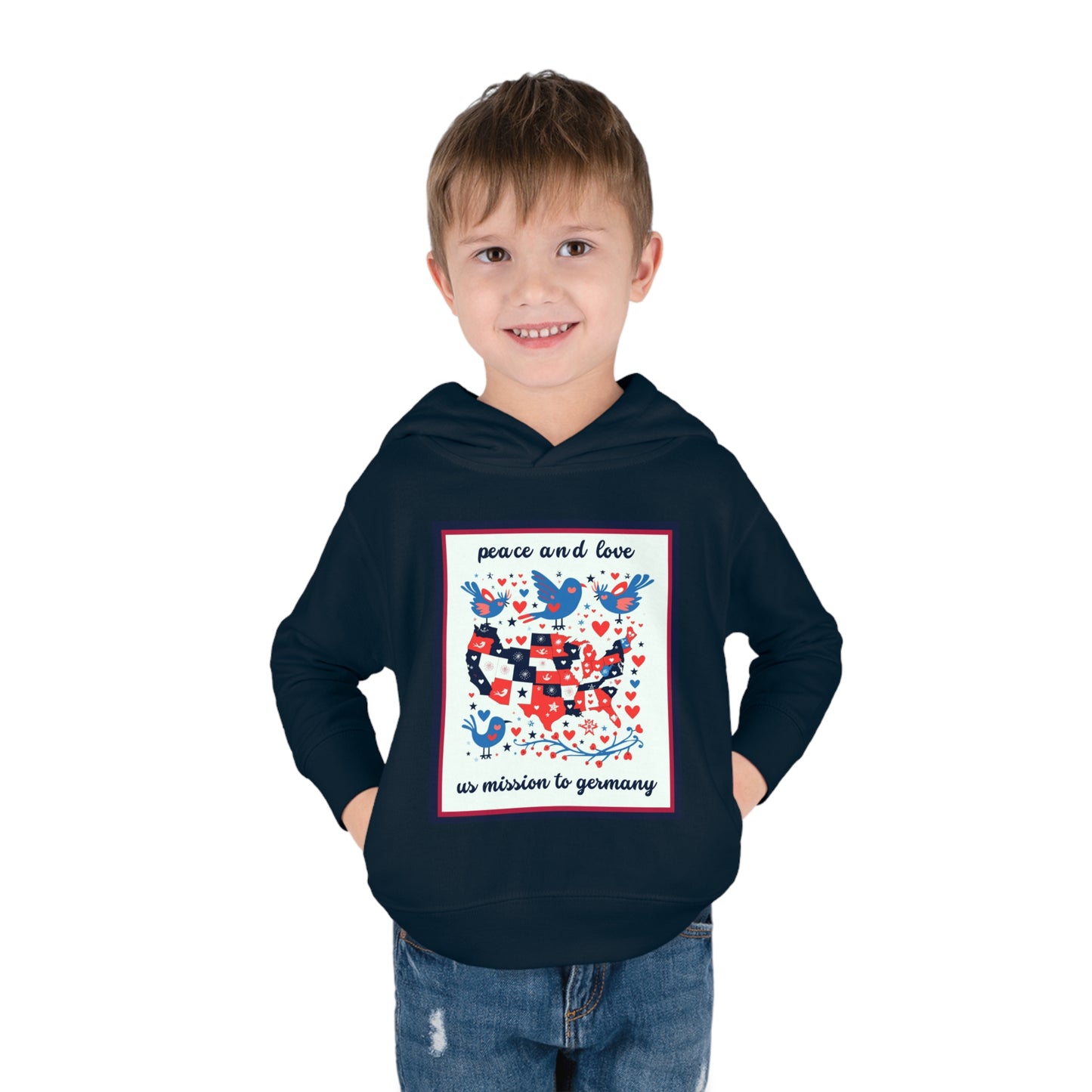 Toddler Peace and Love Fleece Hoodie: Germany