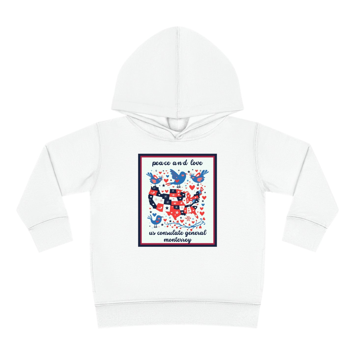 Toddler Peace and Love Fleece Hoodie: Monterrey