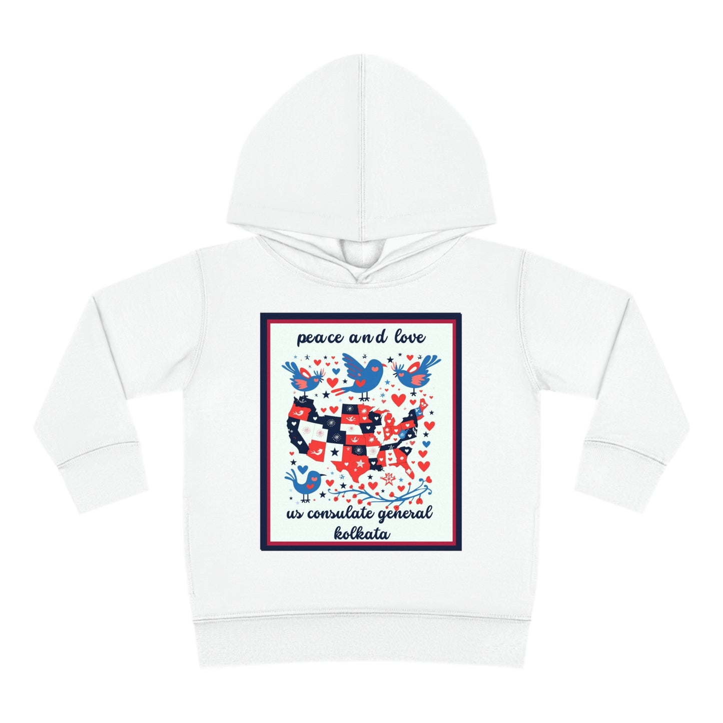 Toddler Peace and Love Fleece Hoodie: Kolkata