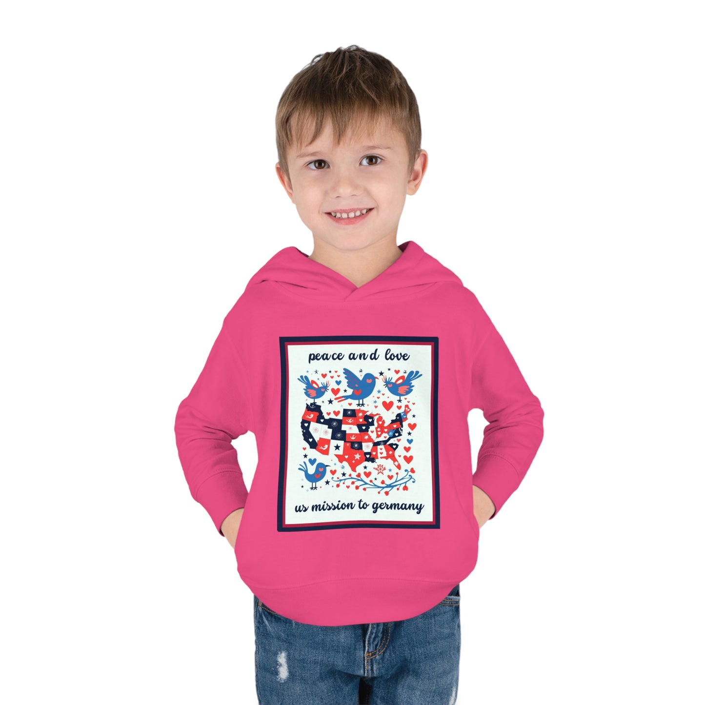 Toddler Peace and Love Fleece Hoodie: Germany