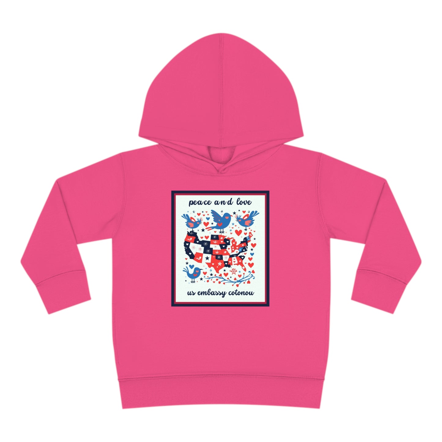 Toddler Peace and Love Fleece Hoodie: Cotonou