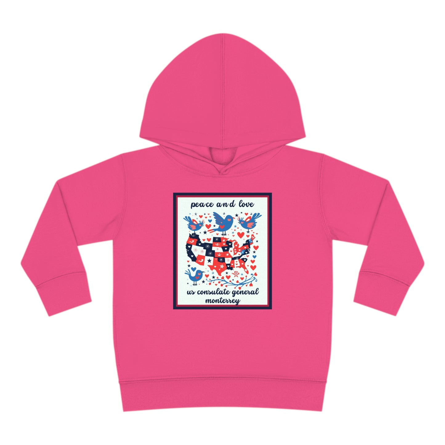 Toddler Peace and Love Fleece Hoodie: Monterrey