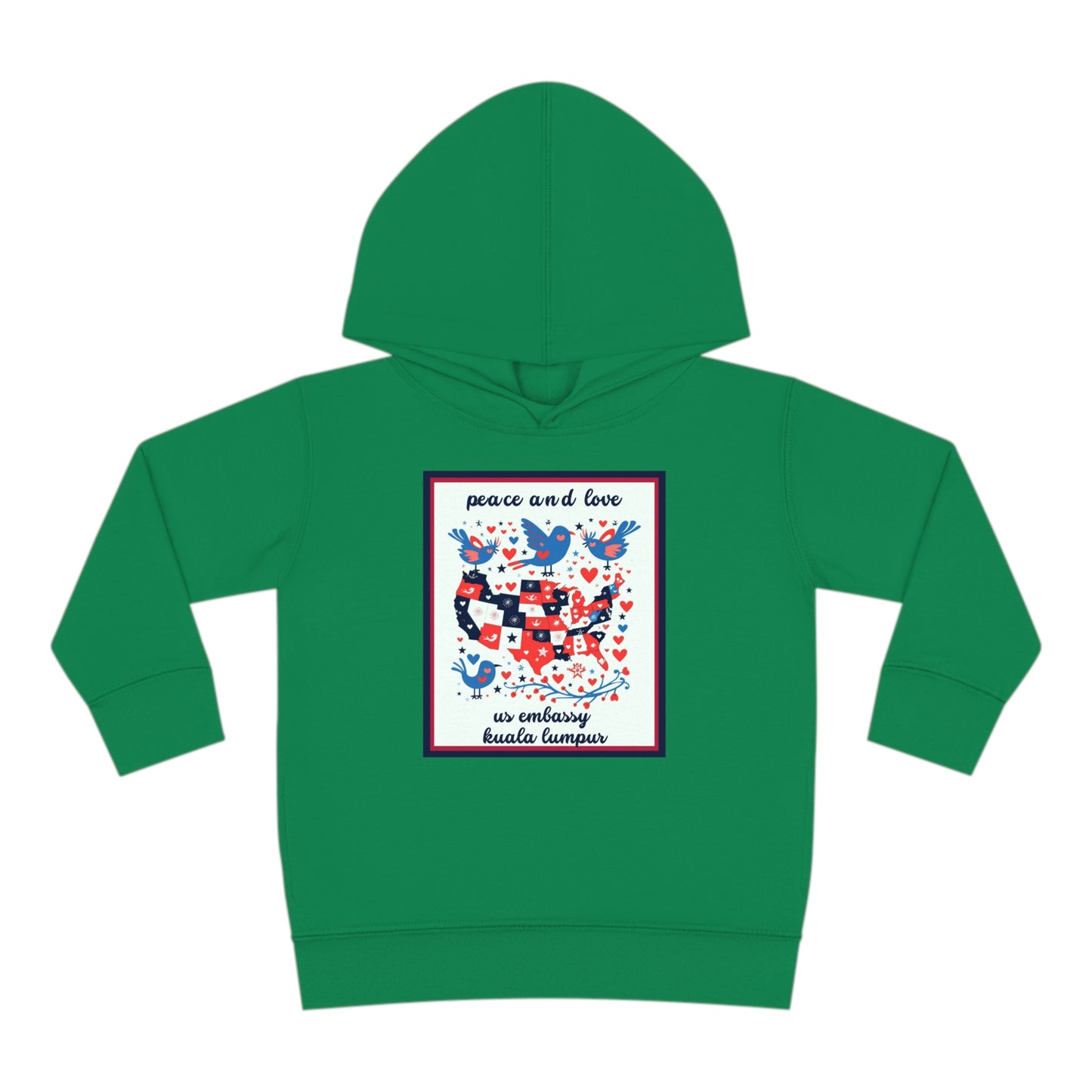 Toddler Peace and Love Fleece Hoodie: Kuala Lumpur