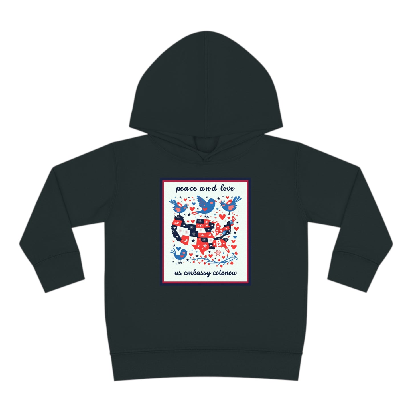 Toddler Peace and Love Fleece Hoodie: Cotonou