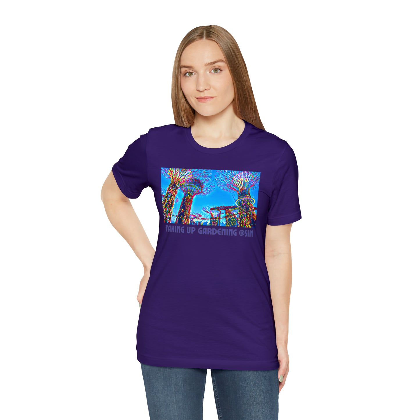 Comfy Short Sleeve Fun T-Shirt: Singapore