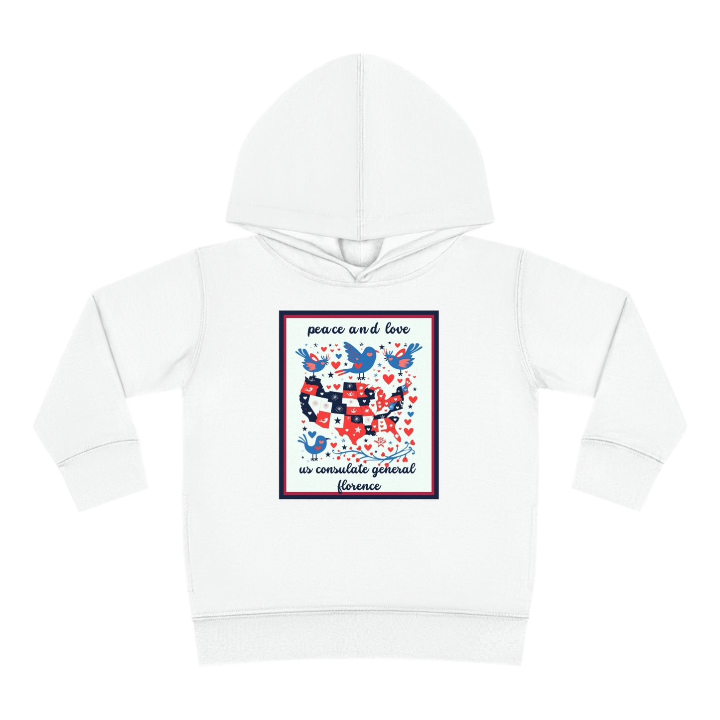 Toddler Peace and Love Fleece Hoodie: Florence