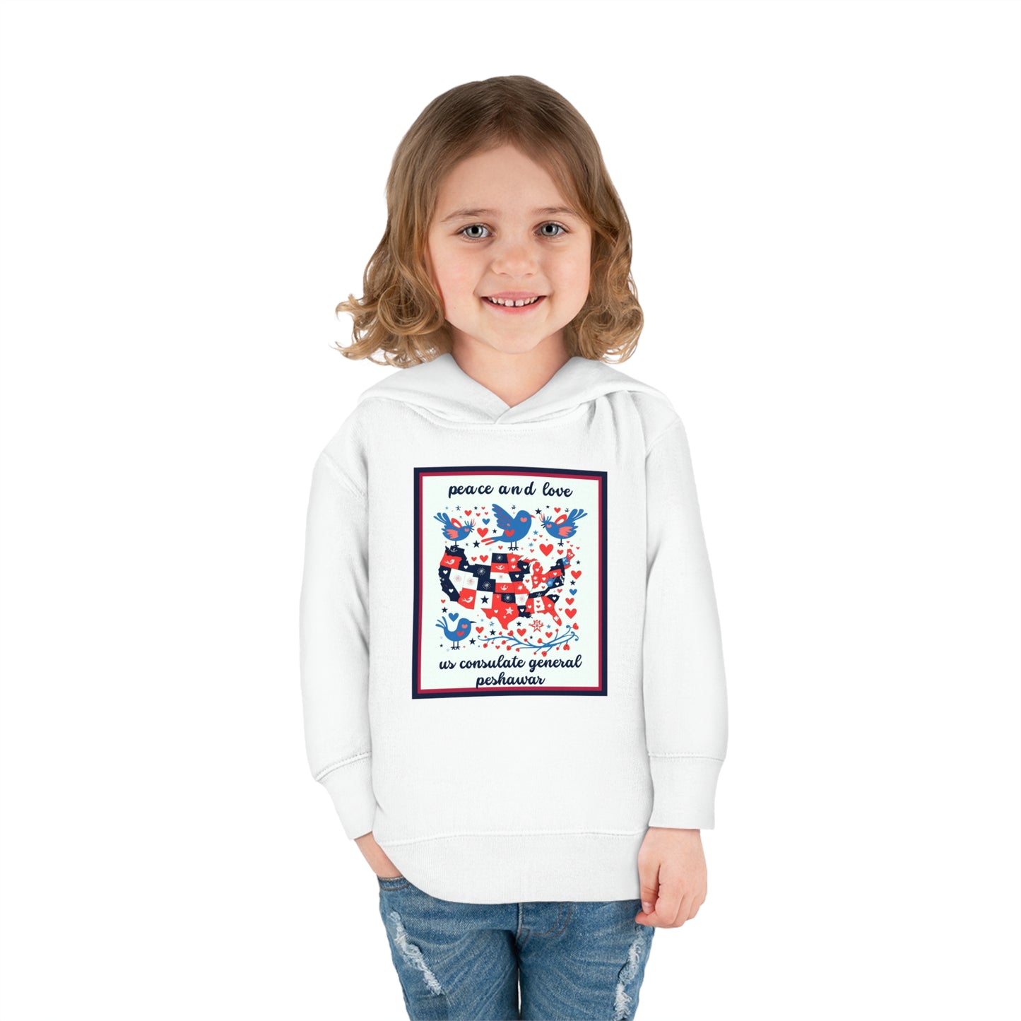 Toddler Peace and Love Fleece Hoodie: Peshawar