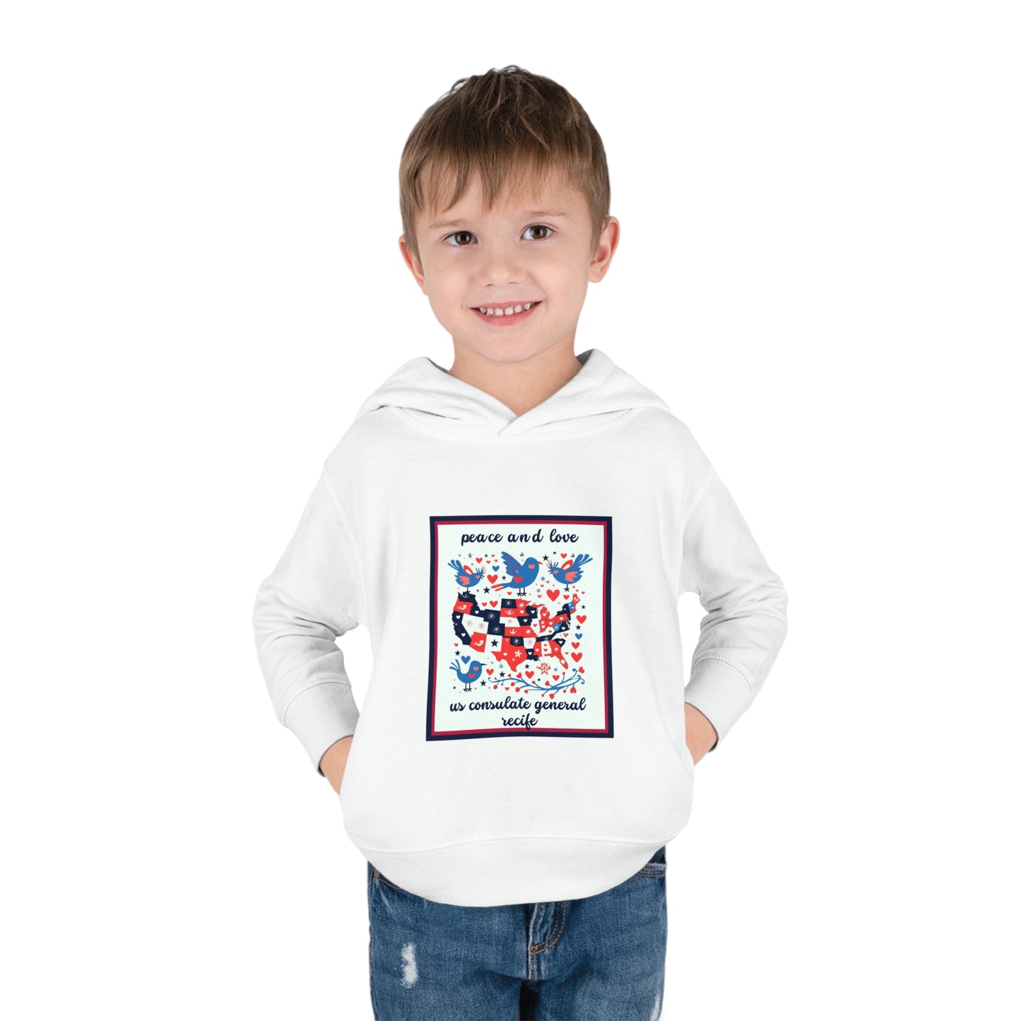 Toddler Peace and Love Fleece Hoodie: Recife