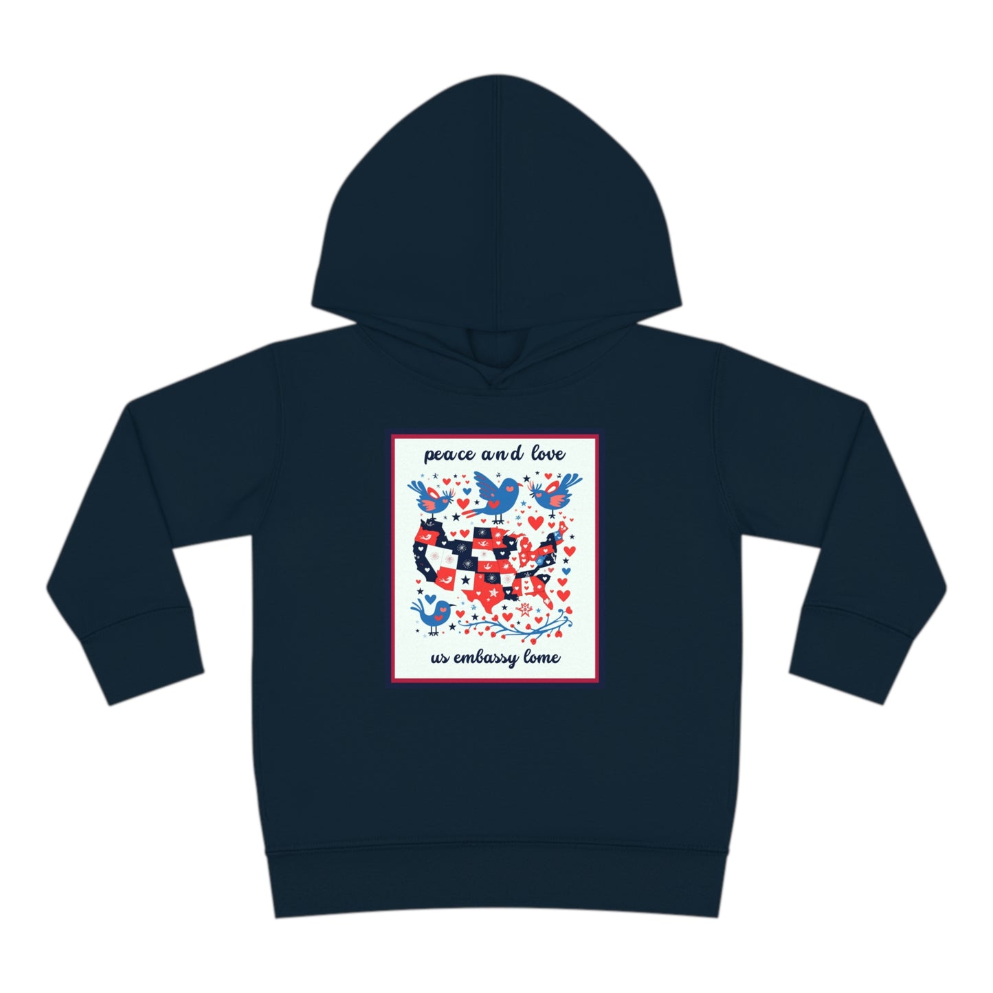 Toddler Peace and Love Fleece Hoodie: Lome